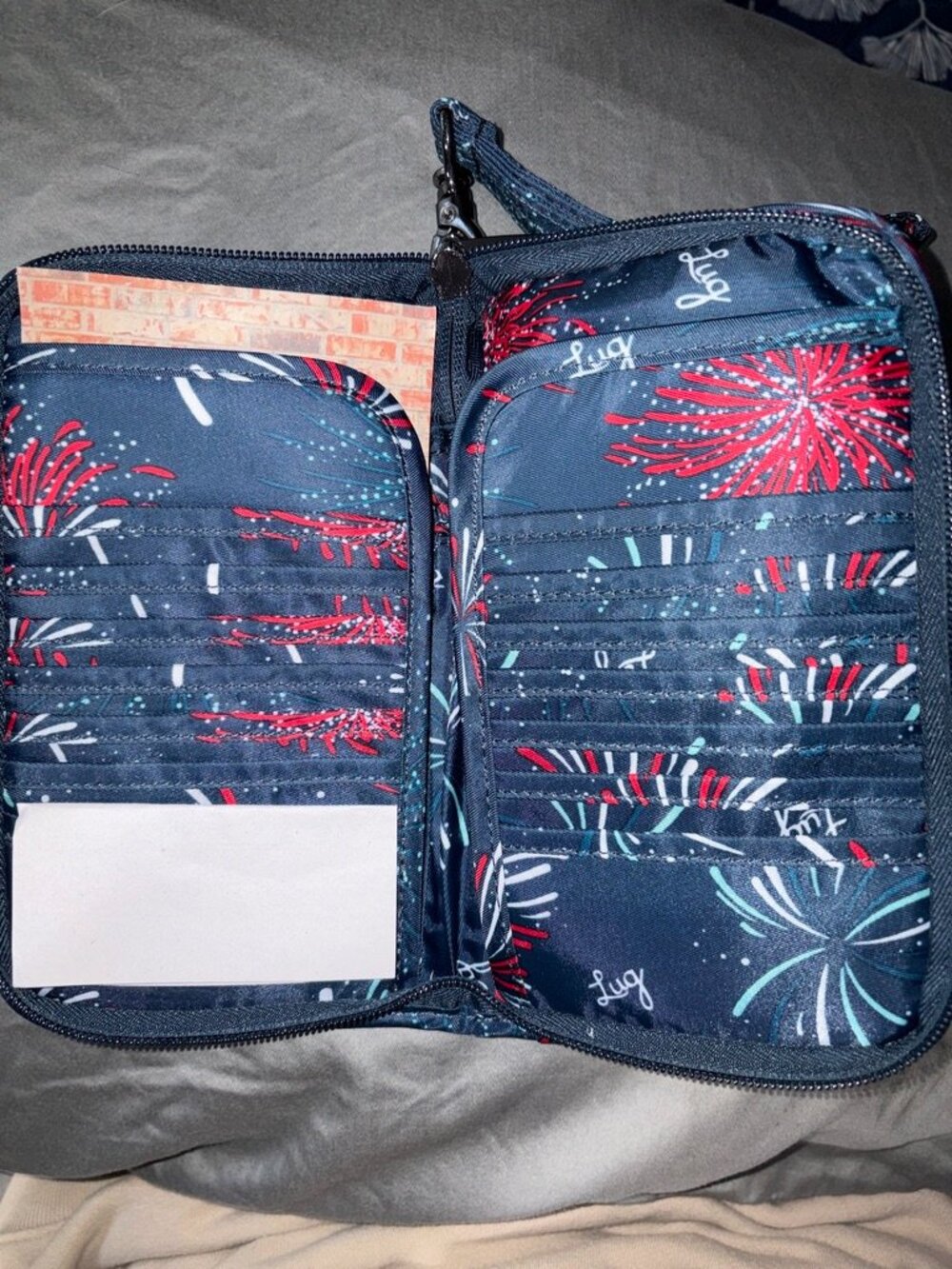NWT LUG Tandem Zip RFID Wallet Passport Phone Bag Holder Travel Credit Card Cash - Picture 2 of 5